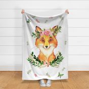 Woodland Floral Fox in the Spring 54"x72"