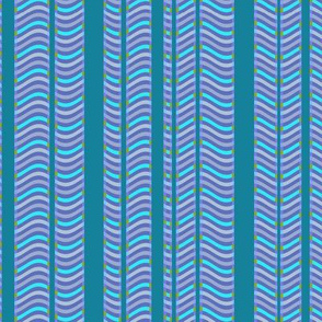 Teal and Purple Stripes and Waves