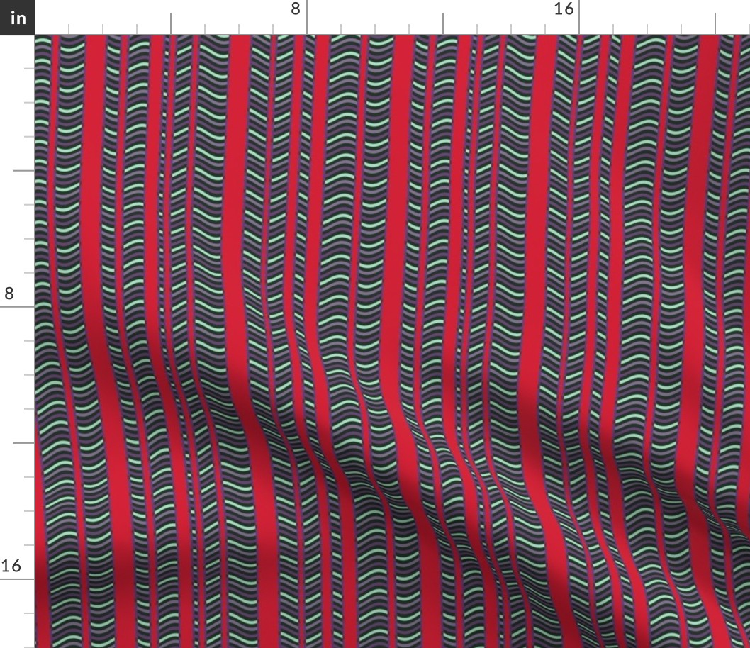 Red and Purple Stripes and Waves