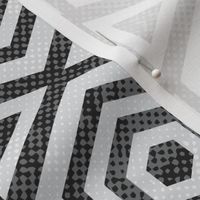 Hexagon Black and White Geometric 