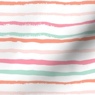 painted stripes fabric coral and pink stripes fabric