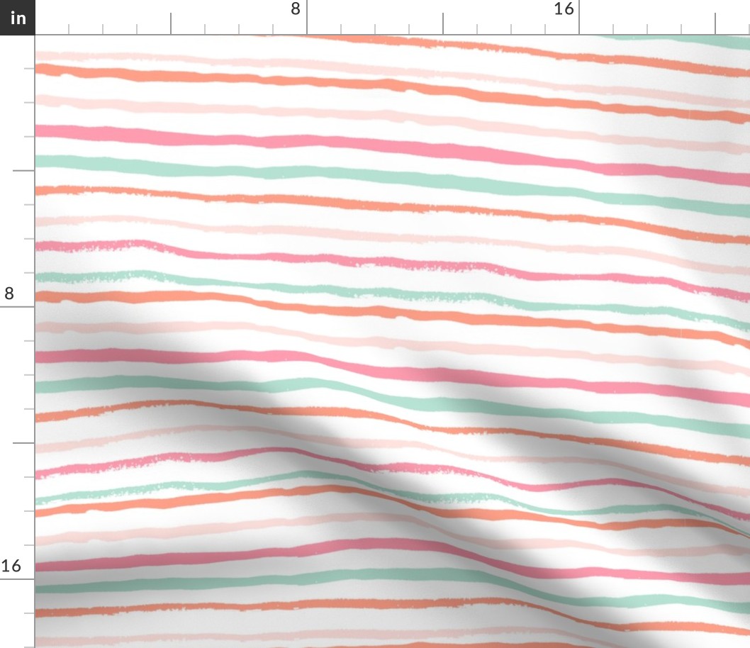 painted stripes fabric coral and pink stripes fabric