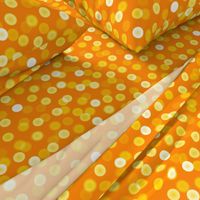 bright saffron bokeh dots