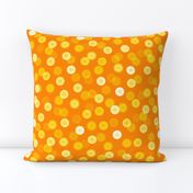 bright saffron bokeh dots