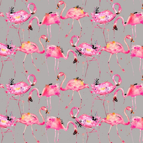 flamingos on gray smallest