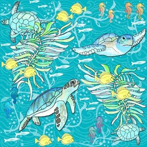 Aquatic Sea Friends, Teal