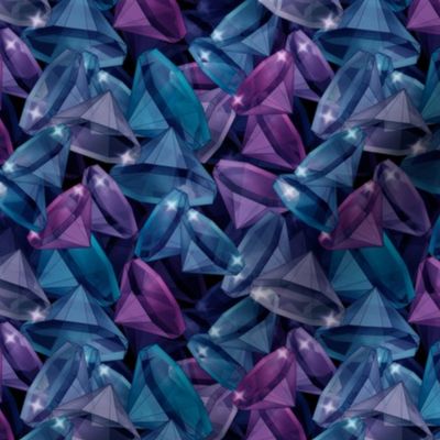  Blue and purple crystals 