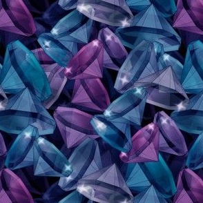  Blue and purple crystals 