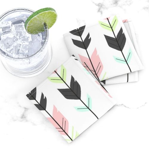 Arrow Feathers- pink, grey, Aqua, lime