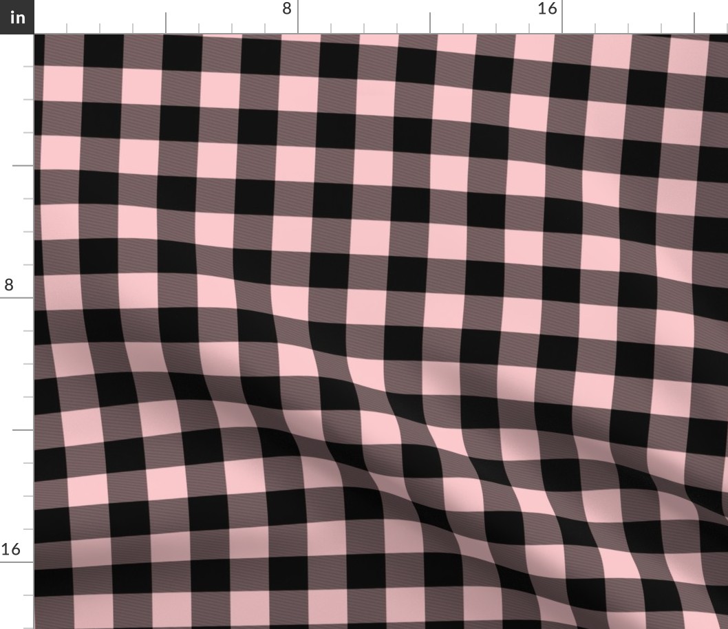 1" Buffalo Plaid- pink/black