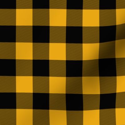 1" Buffalo Plaid- black and gold - ironwood