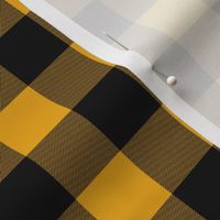 1" Buffalo Plaid- black and gold - ironwood