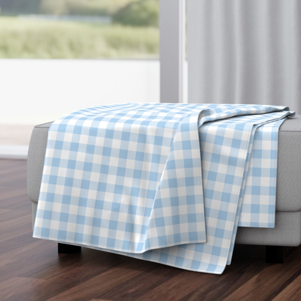 1" Buffalo Plaid- baby blue and white