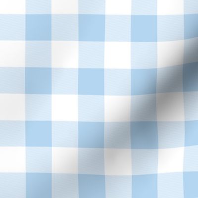 1" Buffalo Plaid- baby blue and white