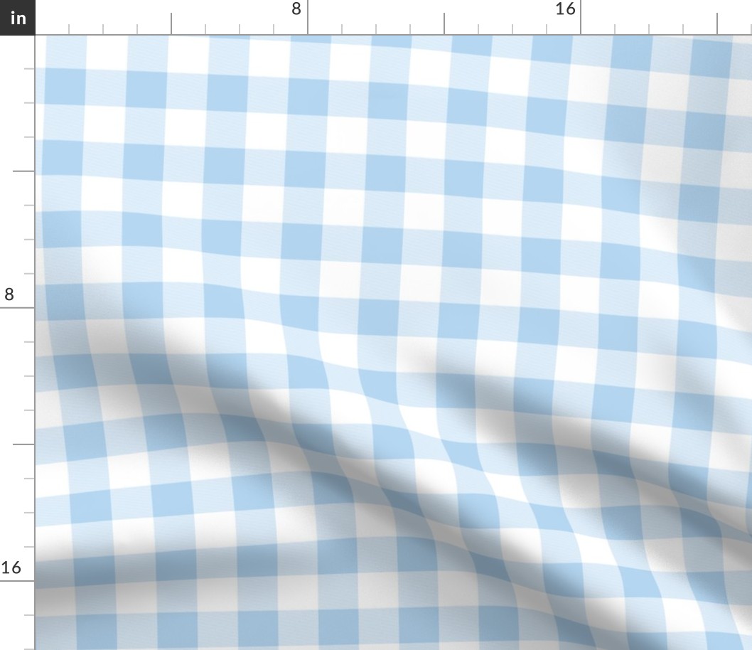 1" Buffalo Plaid- baby blue and white