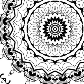  Black and white Nordic pattern Mandala 