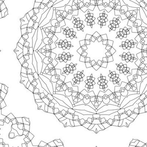 Black and white Nordic pattern . Mandala . mandala , black and white , Scandinavian , creative , round ornament , black , white monochrome , pen , ink