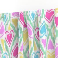 Multicolored cute pattern with abstract hearts 