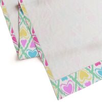 Multicolored cute pattern with abstract hearts 