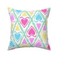 Multicolored cute pattern with abstract hearts 