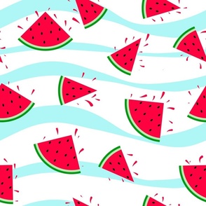 Watermelon seamless fresh summer pattern