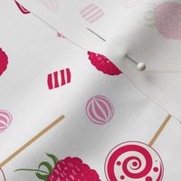 Raspberry sweets seamless pattern