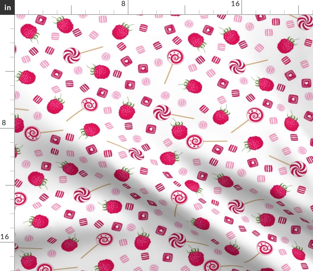 Raspberry sweets seamless pattern