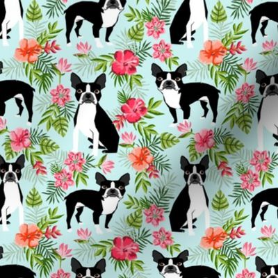 Boston Terrier hawaiian fabric 