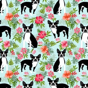 Boston Terrier hawaiian fabric 
