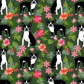 Boston Terrier hawaiian fabric 