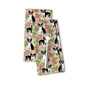 Boston Terrier hawaiian fabric - hawaiian floral fabric, dog fabric, tropical dog fabric, 