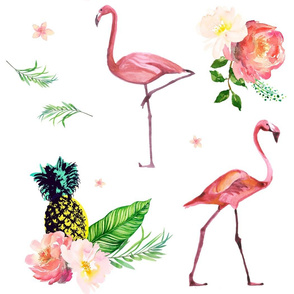21" Flamingo Floral Park