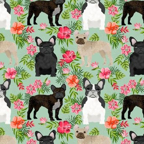 French Bulldog hawaiian floral mixed coat dog fabric