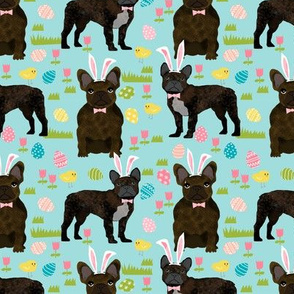 French Bulldog brindle coat Easter fabric