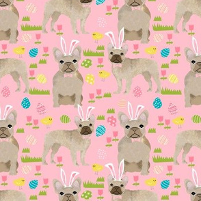 French Bulldog fawn coat Easter fabric pink