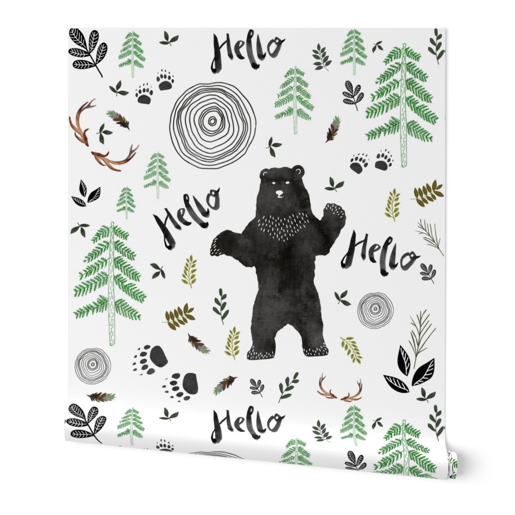 3.5" Hello Woodland Watercolor Bear