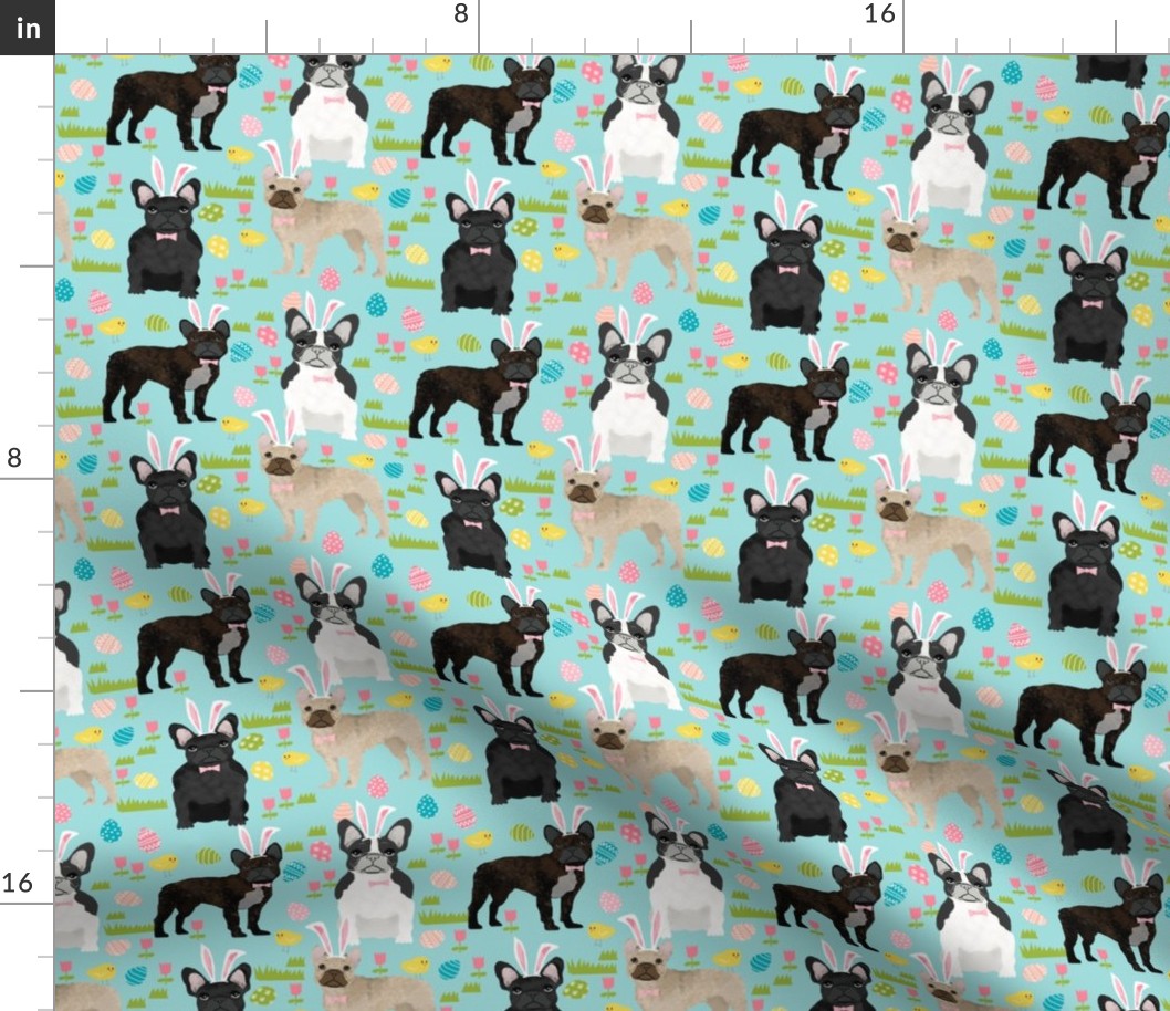 French Bulldog mixed coat Easter fabric