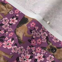 German Shepherd spring fabric cherry blossom