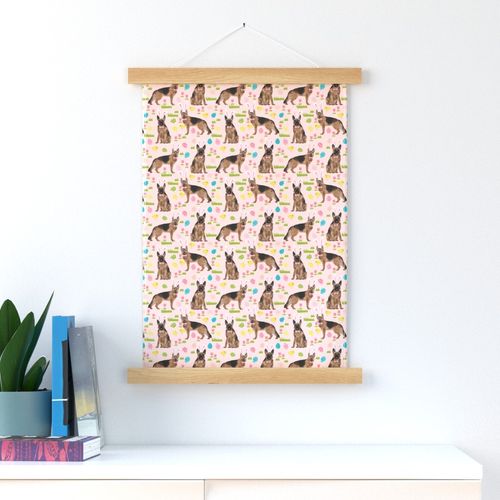 German Shepherd easter spring fabric 