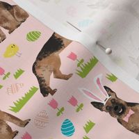 
German Shepherd easter spring fabric 
