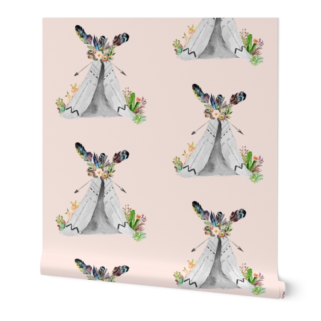 8" Wild Love Teepee / Peach Background