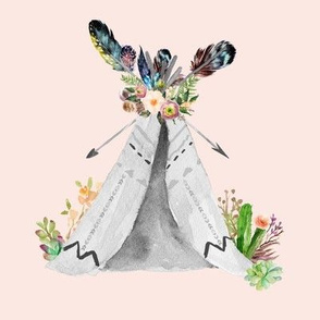 8" Wild Love Teepee / Peach Background