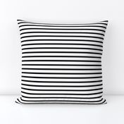 Thin Stripes 1/2 inch width Black on White Horizontal 