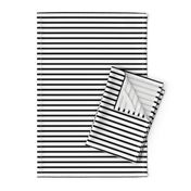 Thin Stripes 1/2 inch width Black on White Horizontal 