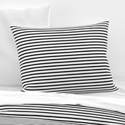 Thin Stripes 1/2 inch width Black on White Horizontal 