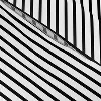 Thin Stripes 1/2 inch width Black on White Horizontal 