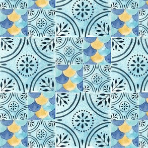 blue tile mosaic 