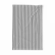 Thin Stripes 1/2 inch width Black on White Vertical