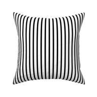 Thin Stripes 1/2 inch width Black on White Vertical