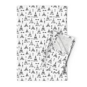 Trendy teepee and indian summer arrow illustration geometric aztec print in black and white